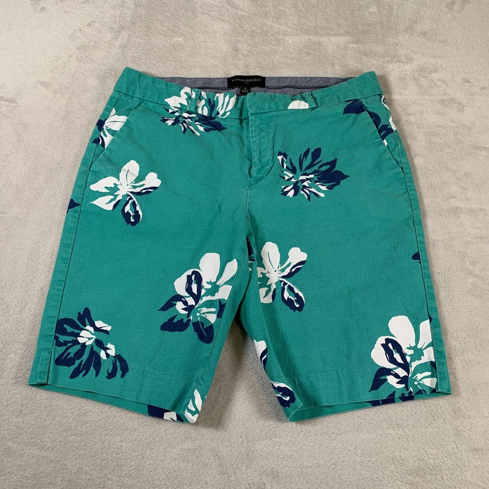 Banana Republic Shorts Womens 4 Floral‎ Print Summer Stretch Casual Tropical